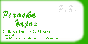 piroska hajos business card